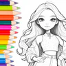Doll Color: 塗り絵アニメ お姫様絵を描