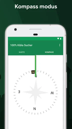 Qibla, Mekka Kompass 100%