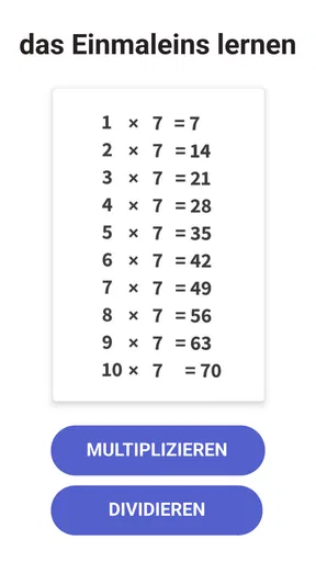 Einmaleins Mathe - Trainer 1x1