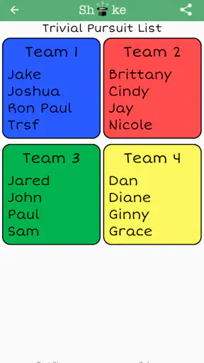 Team Shake: Pick Random Groups
