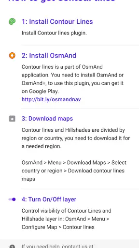 Contour lines plugin — OsmAnd