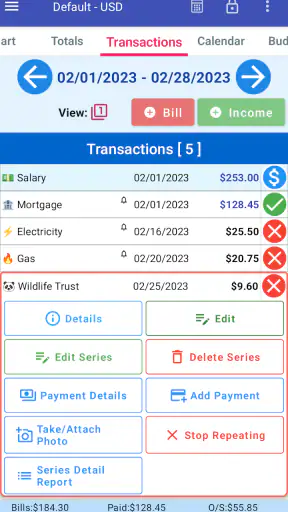 MoBill Budget and Reminder
