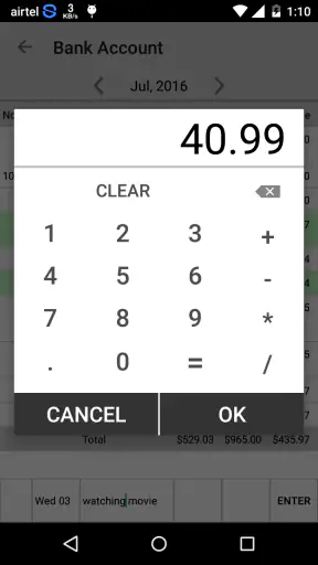 Simple Checkbook Ledger