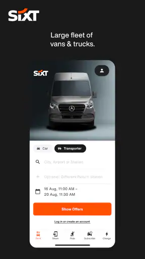 SIXT rent. share. ride. plus.