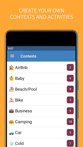 SmartPack - packing lists