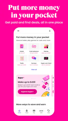 Super.com-Cash Advance, Travel