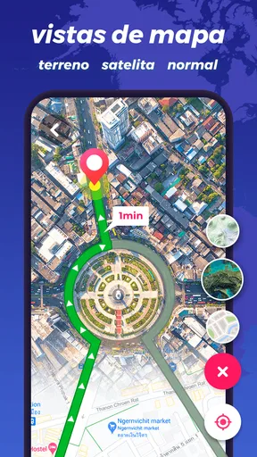 GPS mapa navegación, ubicación