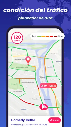 GPS mapa navegación, ubicación