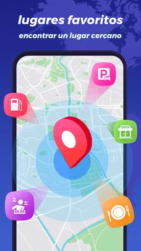 GPS mapa navegación, ubicación