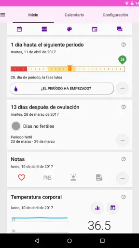 Calendario Menstrual Lilly