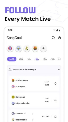 Football Live Scores: SnapGoal