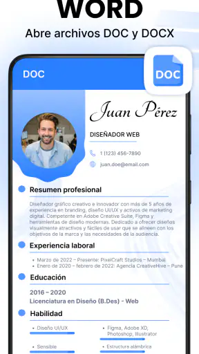 Lector de documentos: PDF, DOC