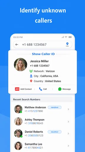 Show Caller ID Name & Location
