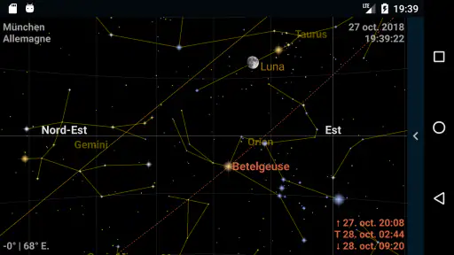 Astrolapp carte du ciel étoilé