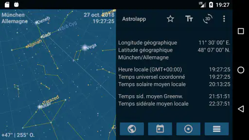 Astrolapp carte du ciel étoilé