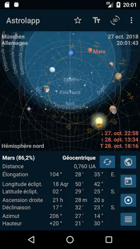Astrolapp carte du ciel étoilé