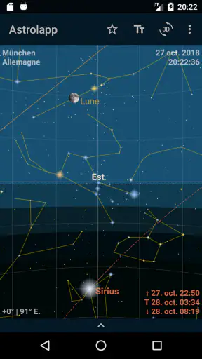 Astrolapp carte du ciel étoilé