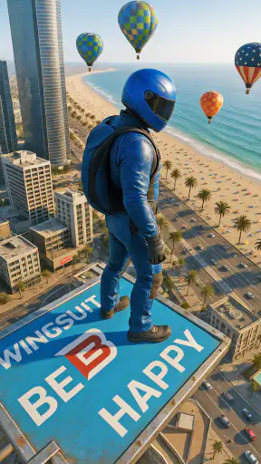 Base Jump Wing Suit Flying
