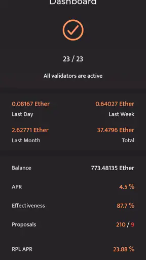 Beaconchain Dashboard