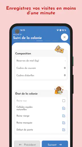 BeePerf - carnet de ruches