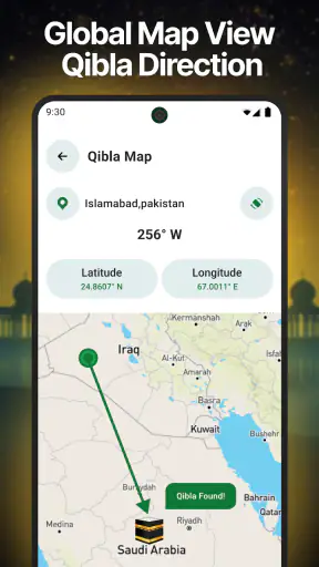 Boussole Qibla-Qibla Direction