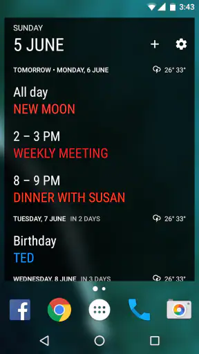 Calendar Widget: Agenda - Beau
