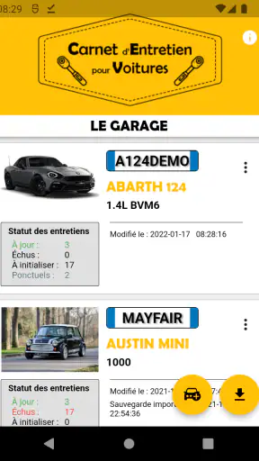 Carnet Entretien pour Voitures
