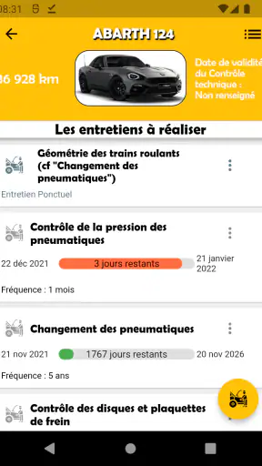 Carnet Entretien pour Voitures