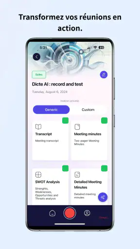 Dicte: Assistant IA réunions