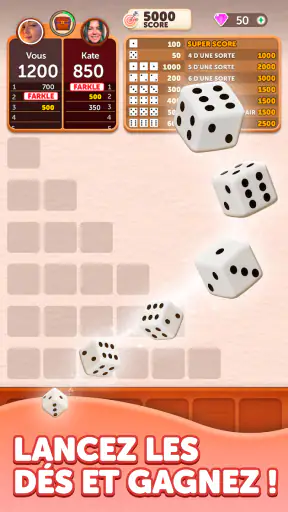 Farkle Lancer de Dés