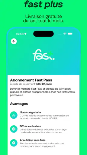 Fast: Livraison repas, courses
