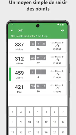 Fléchettes Compteur de Scores
