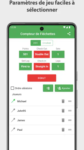Fléchettes Compteur de Scores
