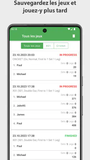 Fléchettes Compteur de Scores