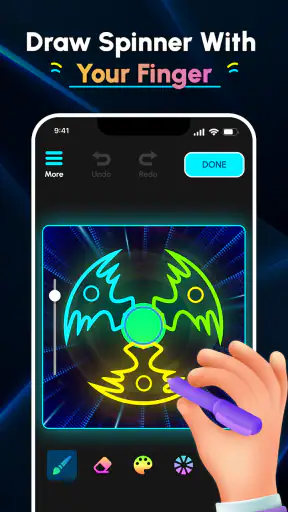Glow Finger Spinner Art App