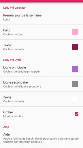 Lady Pill Widgets