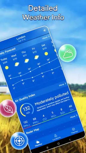 Météo locale：Widget d'alerte