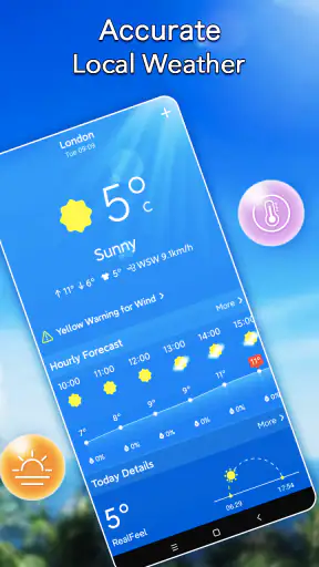 Météo locale：Widget d'alerte