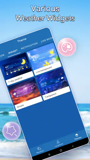 Météo locale：Widget d'alerte