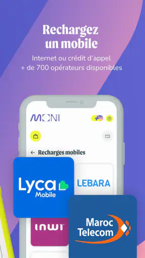 MONI Recharge mobile et carte