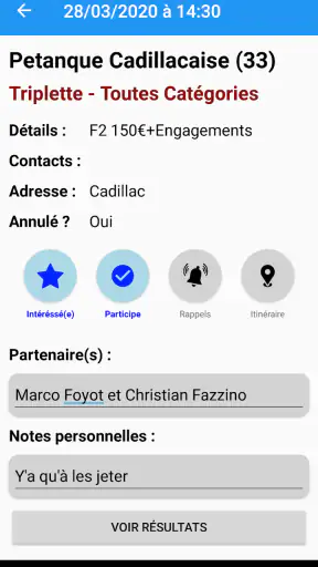 Pétanque Calendriers Concours