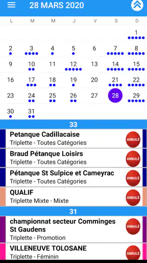 Pétanque Calendriers Concours