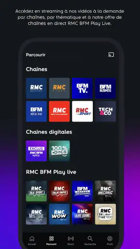 RMC BFM Play – Direct & Replay