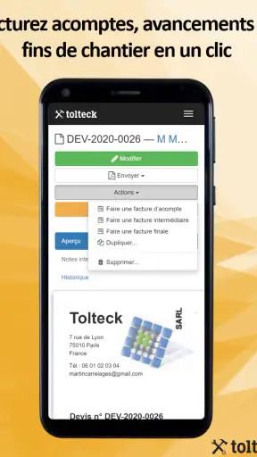 Tolteck : Devis et factures