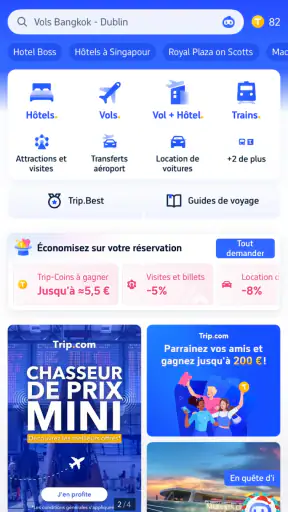 Trip.com: Vols, Hôtels, Train