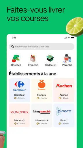 Uber Eats : repas et courses