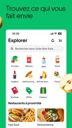 Uber Eats : repas et courses