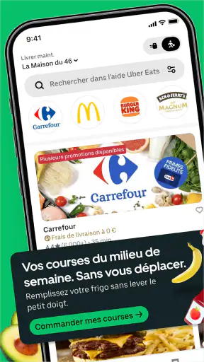 Uber Eats : repas et courses