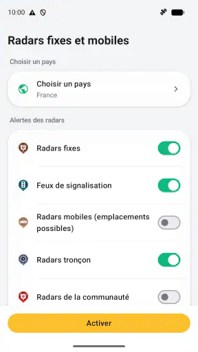 Widget pour Radars fixes et m.