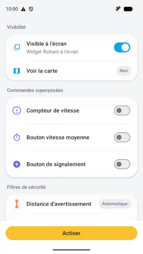 Widget pour Radars fixes et m.